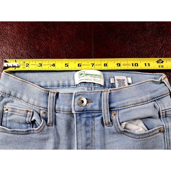 Women’s RE Generation Skinny Jeans 3/26 Stretch Washed Blue Mid/High Rise - Picture 14 of 16